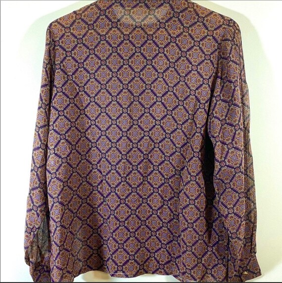 Vintage 80s Salvatore Ferragamo 100% Silk Sheer P… - image 4