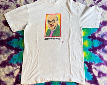 Vintage 90s ‘Absolute Bigot’ Jesse Helms Act Up T Shirt LGBTQ Rights AIDS Awareness