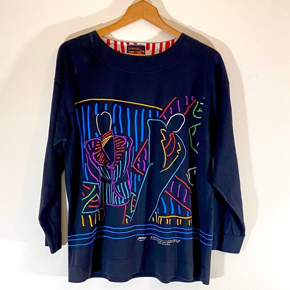 Vintage 80s Peter Max Dega Party Neo Max Holiday L