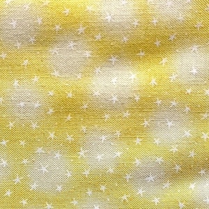 Starlet by Blank Quilting Sunshine Yellow Blender Fabric with White Stars and Dots Fabric by the Half Yard