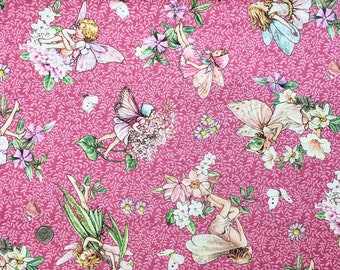 The Dancing Flower Fairies by Michael Miller Fabrics  Pink Fabric by the Half Yard 24C 002