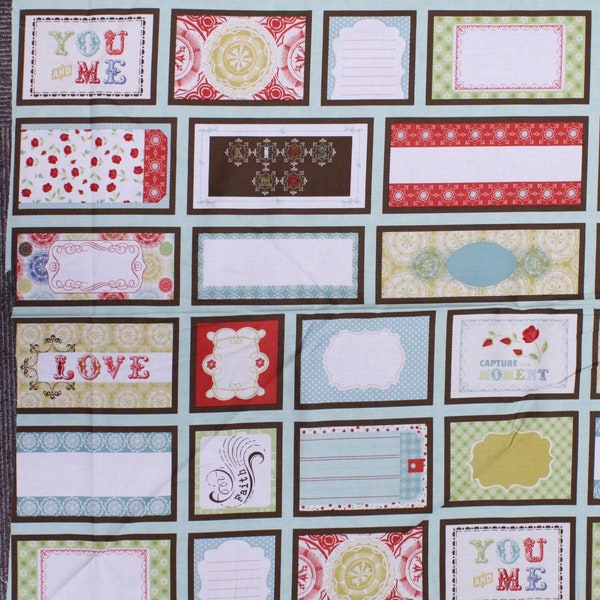 Odds & Ends by Julie Comstock of Cosmo Cricket for Moda Fabrics  Fabric Tag Panel 40-2C 039