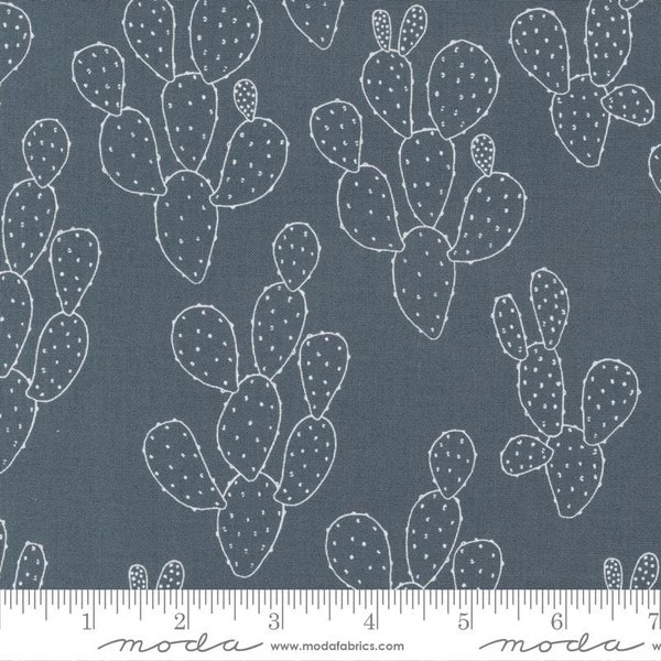 Hey Y'all by Alli K Designs for Moda Fabrics  Graphite White Cactus Fabric by the Half Yard 40-2B 023