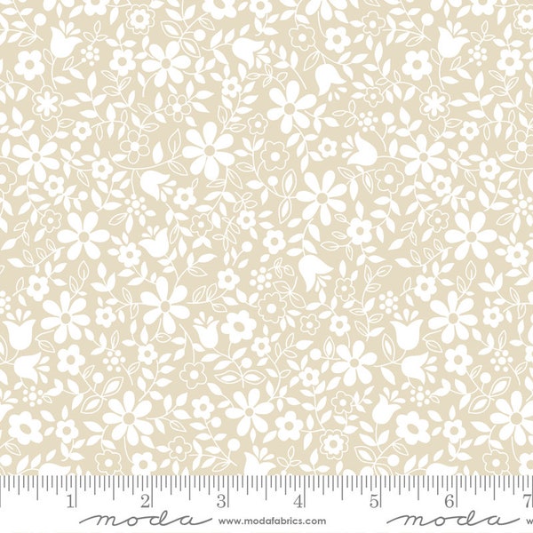 Whispers by Studio M for Moda Fabrics  Flower Patch Natural  Fabric by the Half Yard 40-2B 027