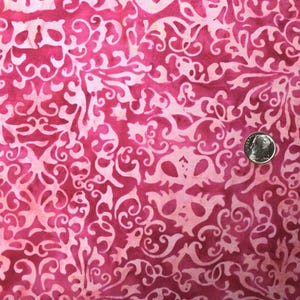 Pink Banyan Batik Fabric by the Half Yard