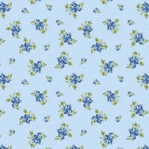 Blueberry Fabric: Polka Dot Print, Wilmington Prints Fabric by the Half Yard 57B 054