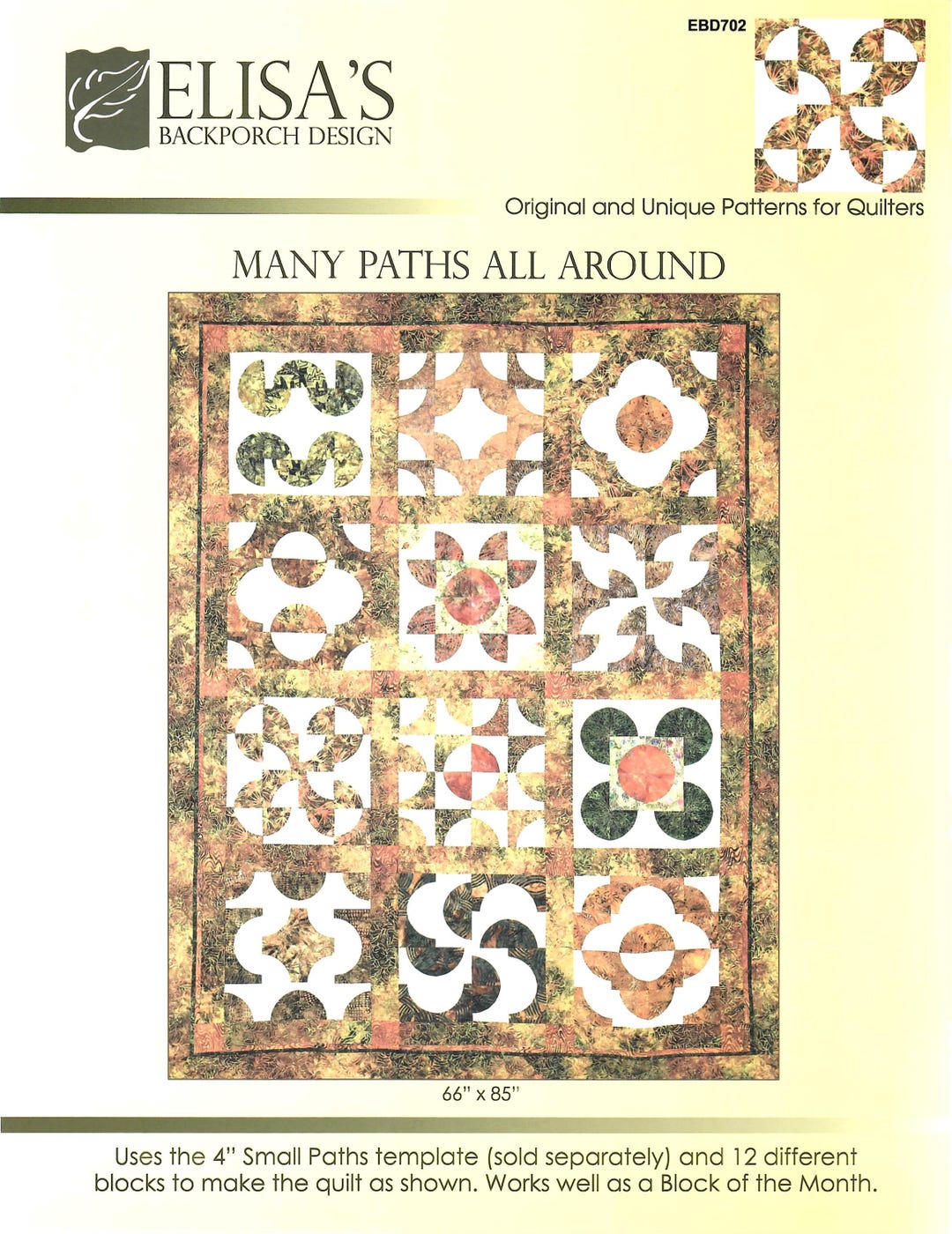 Many Paths All Around by Elisa's Backporch Design Drunkard Path Quilt ...