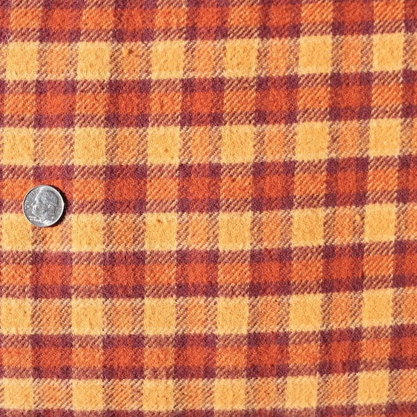 Cozy Yarn Dye Flannel  Burnt Orange, Yellow and Brown Plaid by Henry Glass  Flannel by the Half Yard