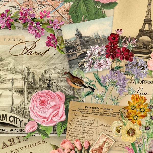 Spring in Paris by Studio Voltaire for Elizabeth's Studio Fabric by the Half Yard 09A 090/091