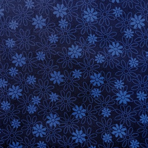 Illusions Color for QT Fabrics  Floral Dark Blue Fabric by the Half Yard