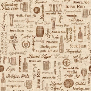 On Tap by Dan Morris for QT Fabrics Text Fabric by the Half Yard 57B 016