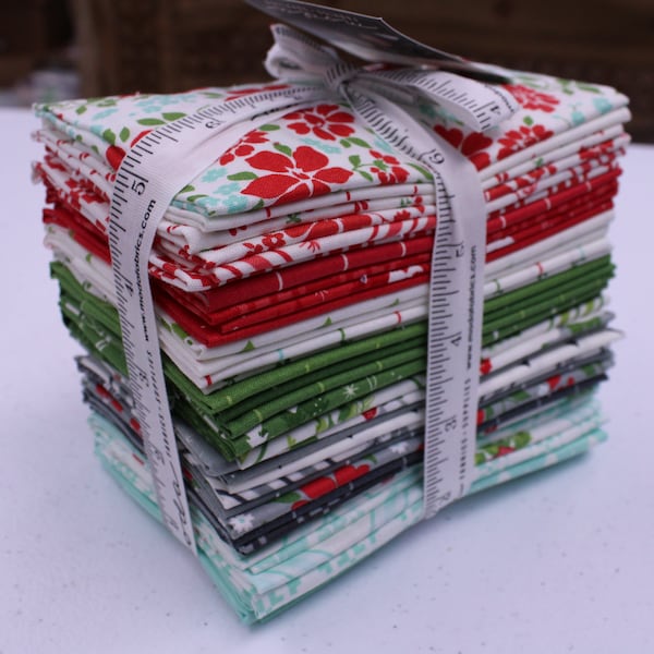 Merry Little Christmas Fat Eighth Bundle by Bonnie and Camille with Moda Fabrics.