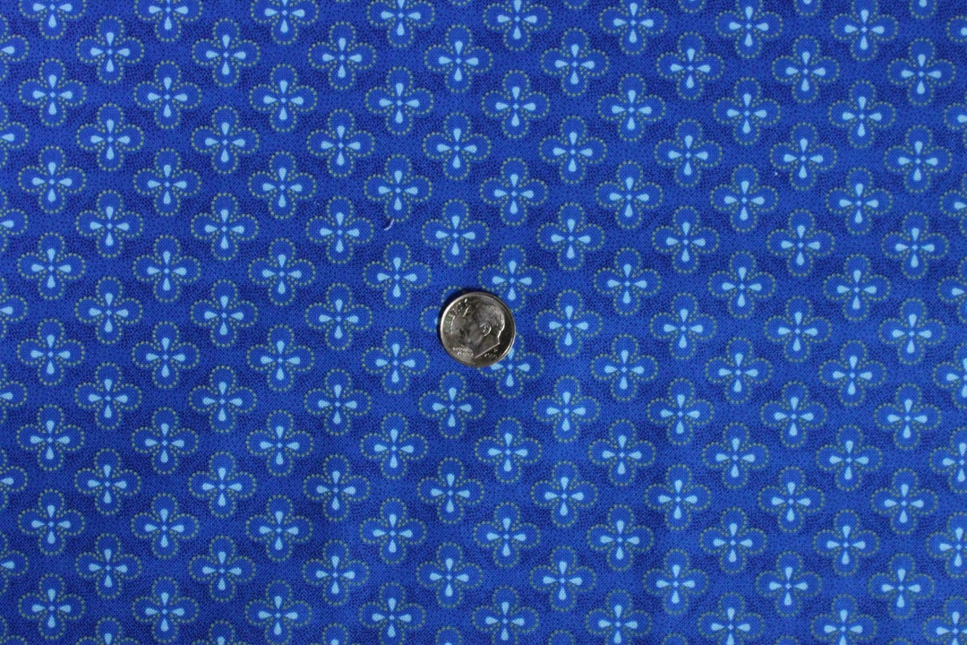 Joice Blue Ginger Lily Studio 1/2 YD Etsy