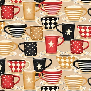 Coffee Always by Lorilynn Simms for Wilmington Prints Fabric by the Half Yard 57B 072