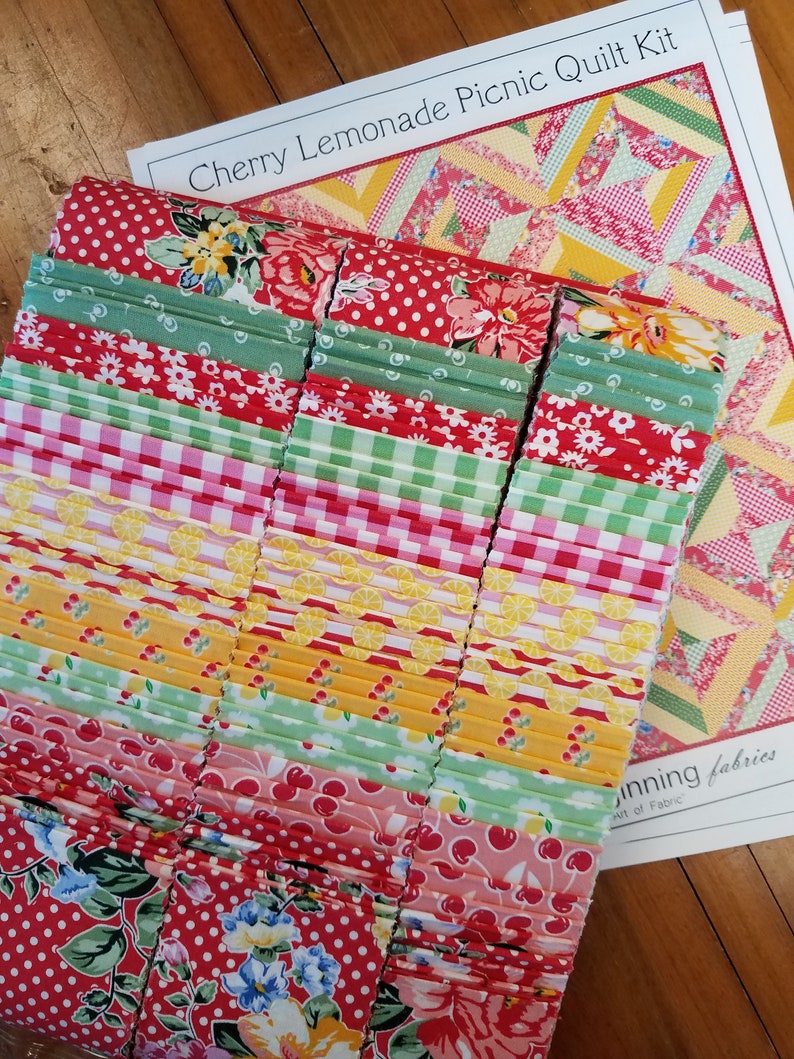 Cherry Lemonade Picnic Quilt Kit by in the Beginning Fabrics Etsy