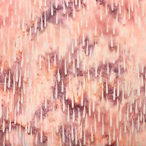 Light Pink and Purple Watercolor with Gray Rain Droplets Fabric by the Half Yard