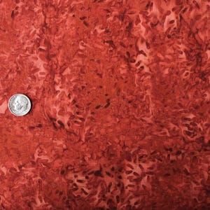 Burnt Red-Orange Batik with Textured Design Banyan Batik Fabric by the Half Yard