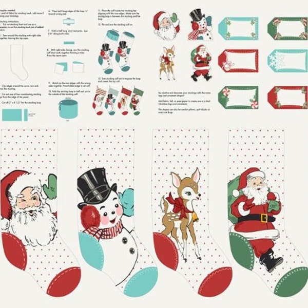 Holly Jolly by Urban Chiks for Moda Fabric Stocking Panel  37" x WOF