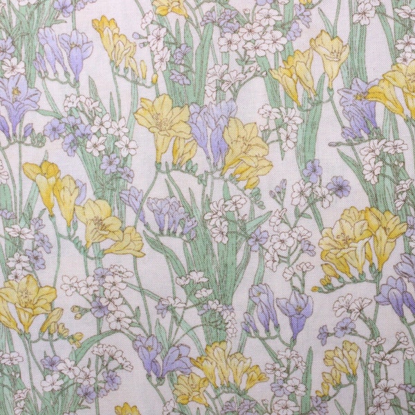 Day Lily Yellow and Purple Floral by Fabri-Quilt Inc. Fabric by the Half Yard 04A 171