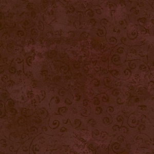 Quilting Temptations by Quilting Treasures Root Beer Brown and Burgundy Blender with Swirl Pattern Fabric by the Half Yard