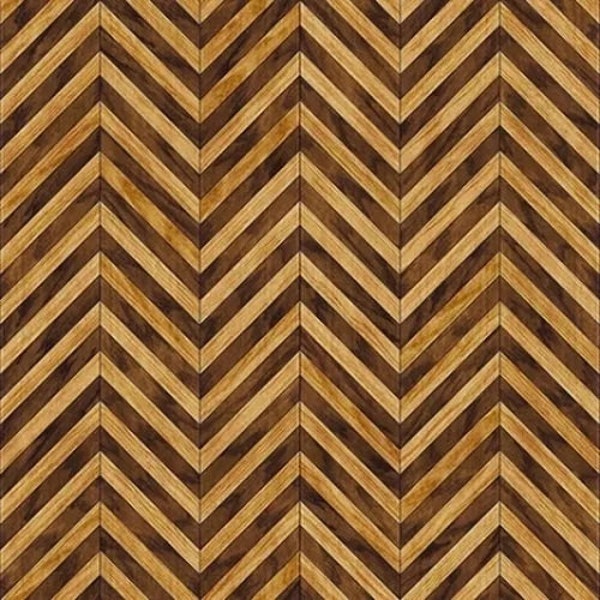 Craftsman by Dan Morris Designs for QT Fabrics Gold Brown and Dark Brown Chevron Wood Print Fabric by the Half Yard 40-2A 001A