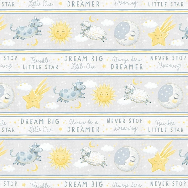 Reach for The Stars by Michael Davis for Wilmington Prints  Multi Repeating Stripe Fabric by the Half Yard 35A 005