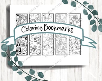 PRINTABLE Cartoon Bookmark Coloring Page - DIY bookmark - Classroom Activities - Homeschool Craft - Coloring Pages - Instant Download