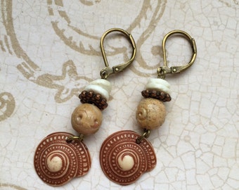 Vintage Muschel Ohrringe Vintage Charms Ocean Sealife Schmuck Strand Boho upcycled wiederverwendete Ohrringe Muscheln Sommermode
