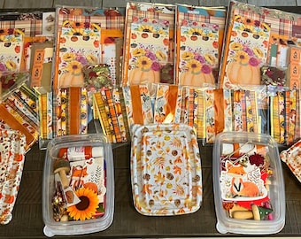 Amazing Autumn Crafty Paper & Ephemera Bundle with a Special Embellishment Box!