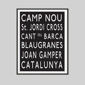 FC Barcelona Subway Style Poster Print | 13&quot; x 19&quot; | Unframed Barca Poster | Camp Nou