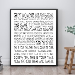 You Were Born For This - Herb Brooks Speech | Unframed | Miracle Hockey Poster Print | Inspirational Art