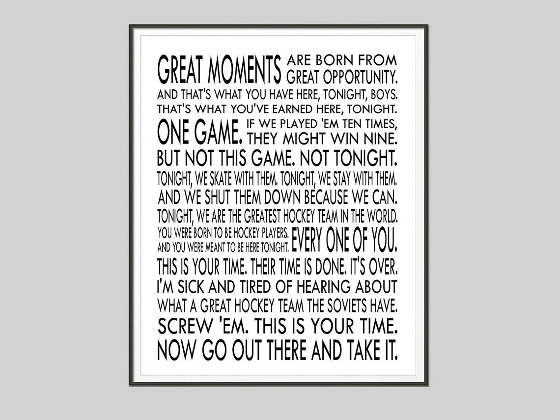 You Were Born For This Herb Brooks Speech Miracle Hockey Etsy