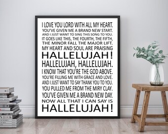 Hallelujah - Inspirational Worship Praise Poster | Unframed | Christian Art