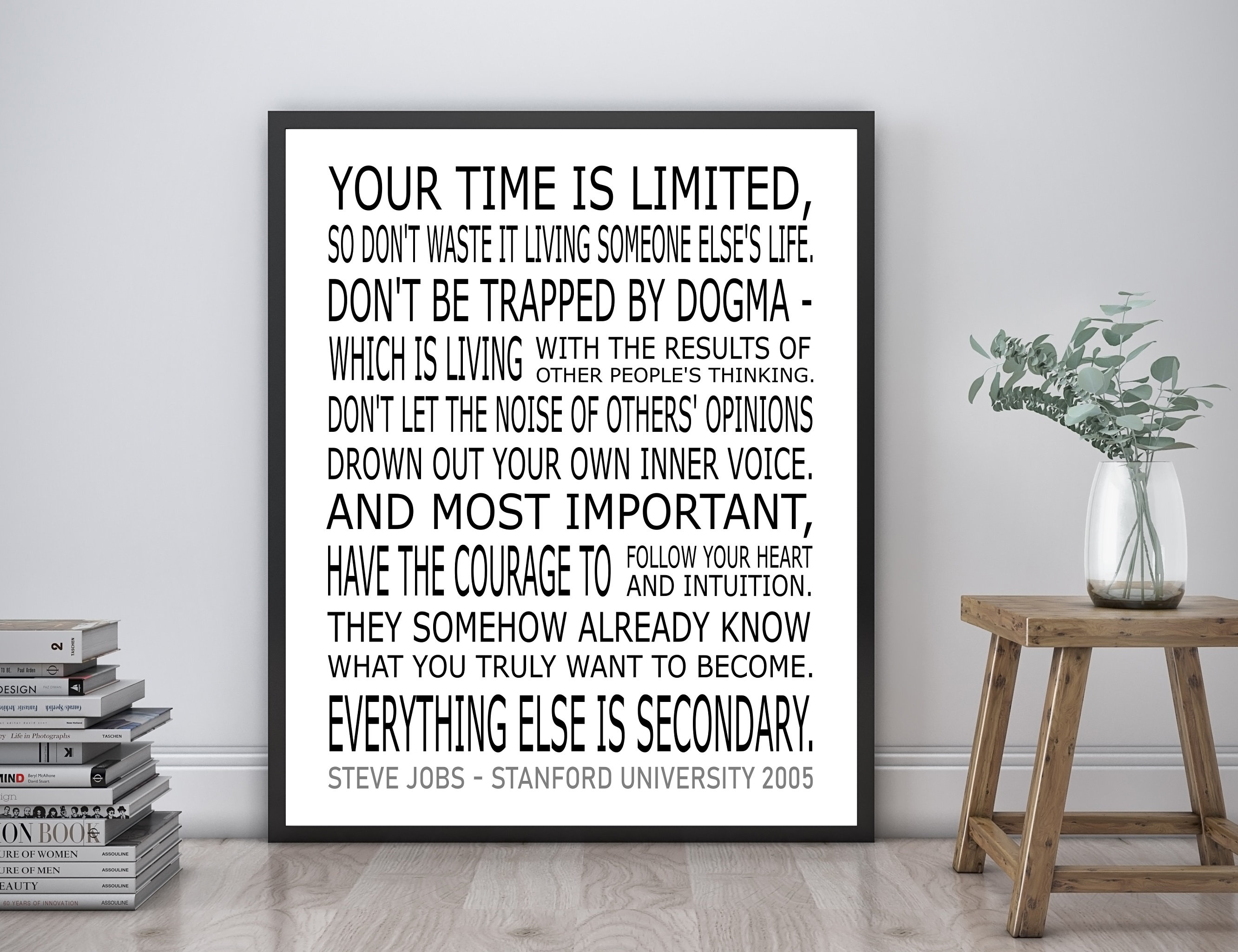 Steve Jobs -  Stanford Commencement Speech 2005 | Inspirational Speech | Motivational Life Poster