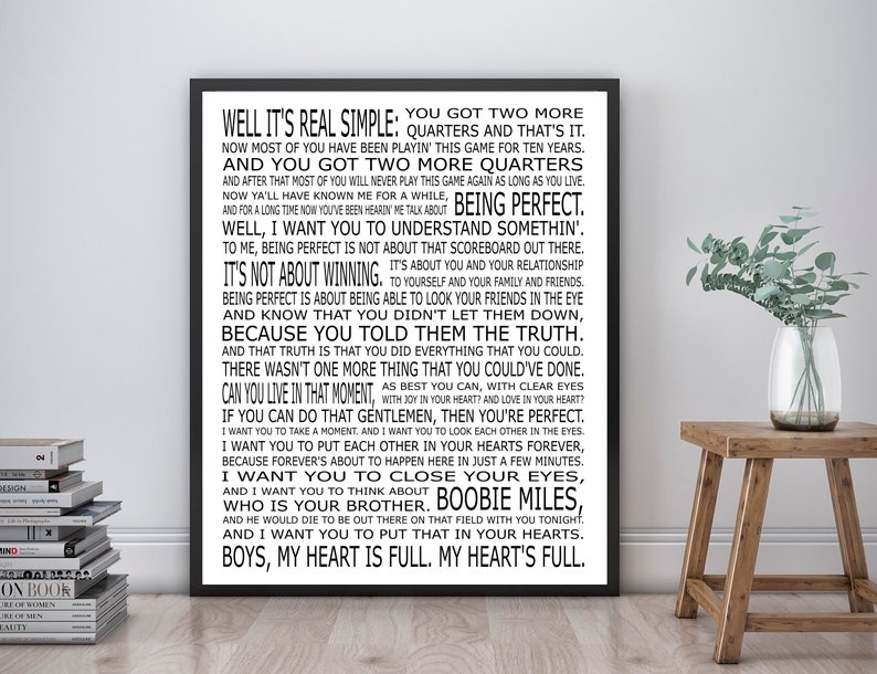 On Being Perfect Friday Night Lights Speech Football Movie Etsy