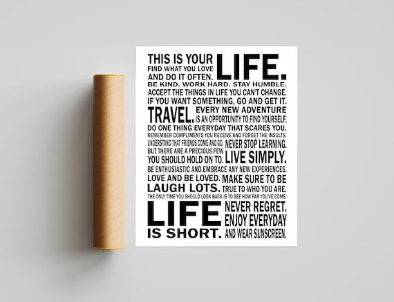 This is Your Life - Motivational Manifesto Poster | Unframed