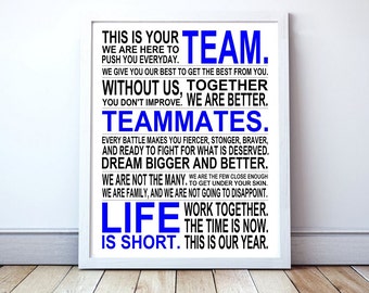Winning Takes Teamwork - Motivational Manifesto Poster Print