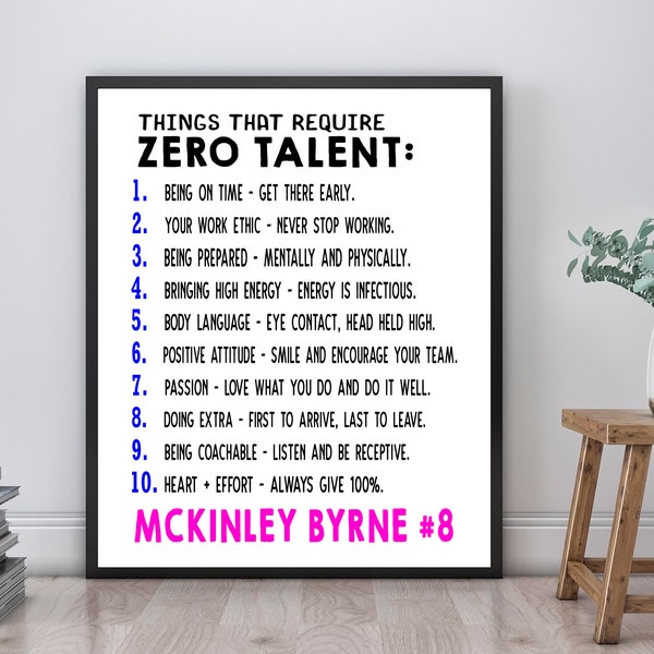 10 Things That Require Zero Talent Poster - Etsy