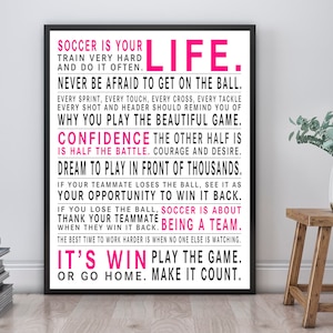 Play The Game Soccer Manifesto Poster 18 x 24 Unframed Soccer Gift Boys Soccer Poster Girls Soccer Poster Soccer Wall Art image 1