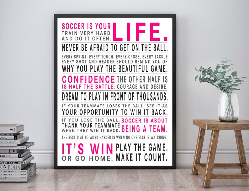Play The Game Soccer Manifesto Poster 18 x 24 Unframed Soccer Gift Boys Soccer Poster Girls Soccer Poster Soccer Wall Art image 1