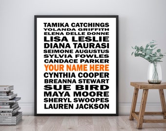 Basketball Girls Legends Poster - Custom Basketball Print | Unframed | Basketball Player Gift