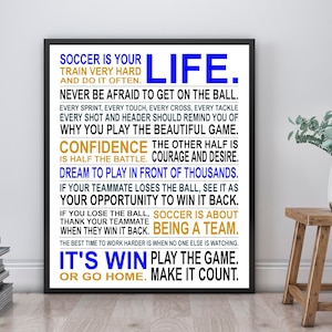 Voetbal is jouw leven - DIGITALE DOWNLOAD | Voetbalposter | Voetballer cadeau | Voetbal kunst aan de muur | Manifestaffiche