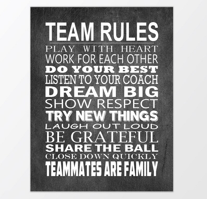 Soccer Team Rules Special Edition Manifesto Poster Print Etsy