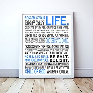 Christian Athlete - Custom Manifesto Style Poster Print | Christian Sports | Unframed