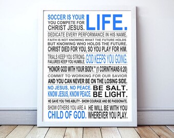 Christian Athlete - Custom Manifesto Style Poster Print | Christian Sports | Unframed