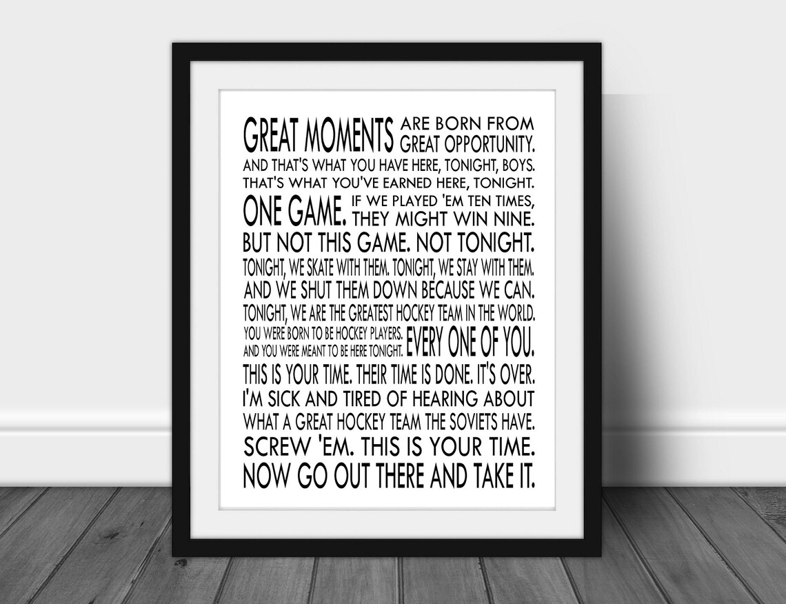 You Were Born For This Herb Brooks Speech Miracle Hockey Etsy