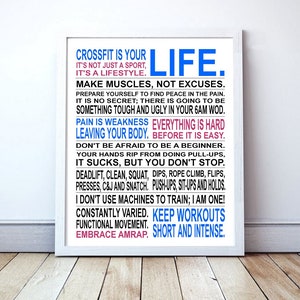 Crossfit Is Your Life - Crossfit Poster | Unframed | Custom Print | Workout Poster | Crossfit Wall Art