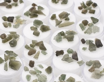 Raw Moldavite in Gem Jar 1 gram LOT // Genuine Czech Republic Natural Raw Moldavite High Energy Stones