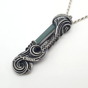 Custom Wire Wrap Crystal Pendant "Lantern Style"  // Gold, Silver, Titanium Heady Graceful Gemstone Necklace for Men and Women