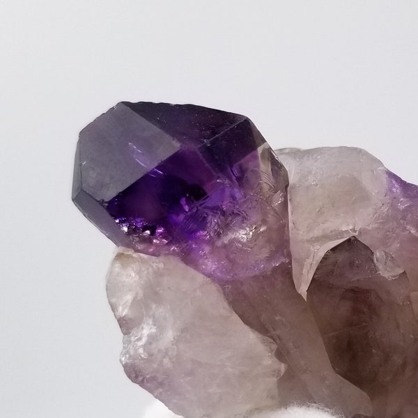 Zambian Phantom Amethyst Crystal Scepter // African Purple Amethyst Quartz Crystal on Matrix Specimen for Collection, Reiki, and More
